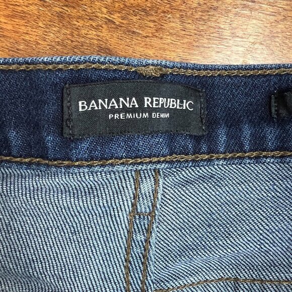 Banana‎ Republic Jeans Womens 31 Blue High Rise Straight Raw Hem Ankle Denim - Picture 12 of 13
